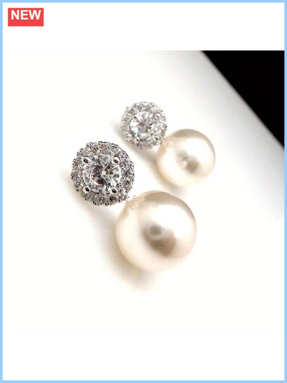 Micro Inlaid Zircon Pearl Sweet Temperament Earrings Niche Ins Style
